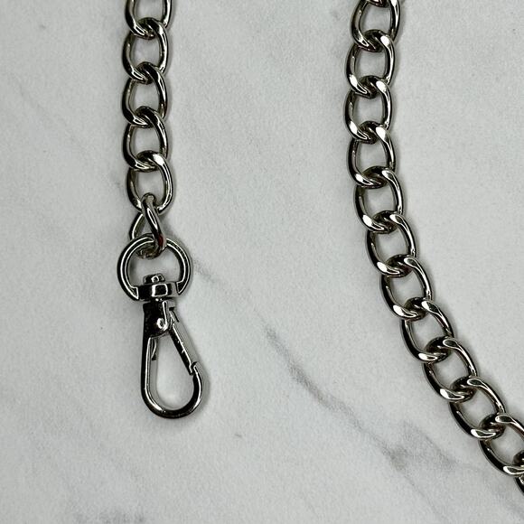 Silver Tone Chain Link Purse Handbag Bag Replacement Strap - Picture 2 of 13